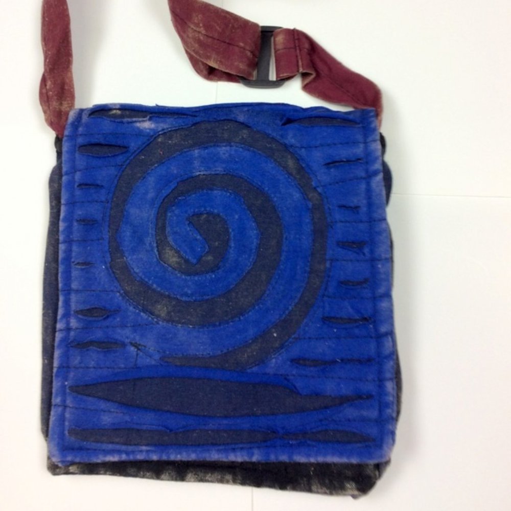 NEW Vintage Inspired Boho Handbag Blue Swirl